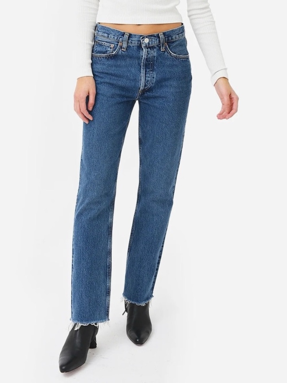 Agolde Mid Blue Relaxed Bootcut Jeans size 27